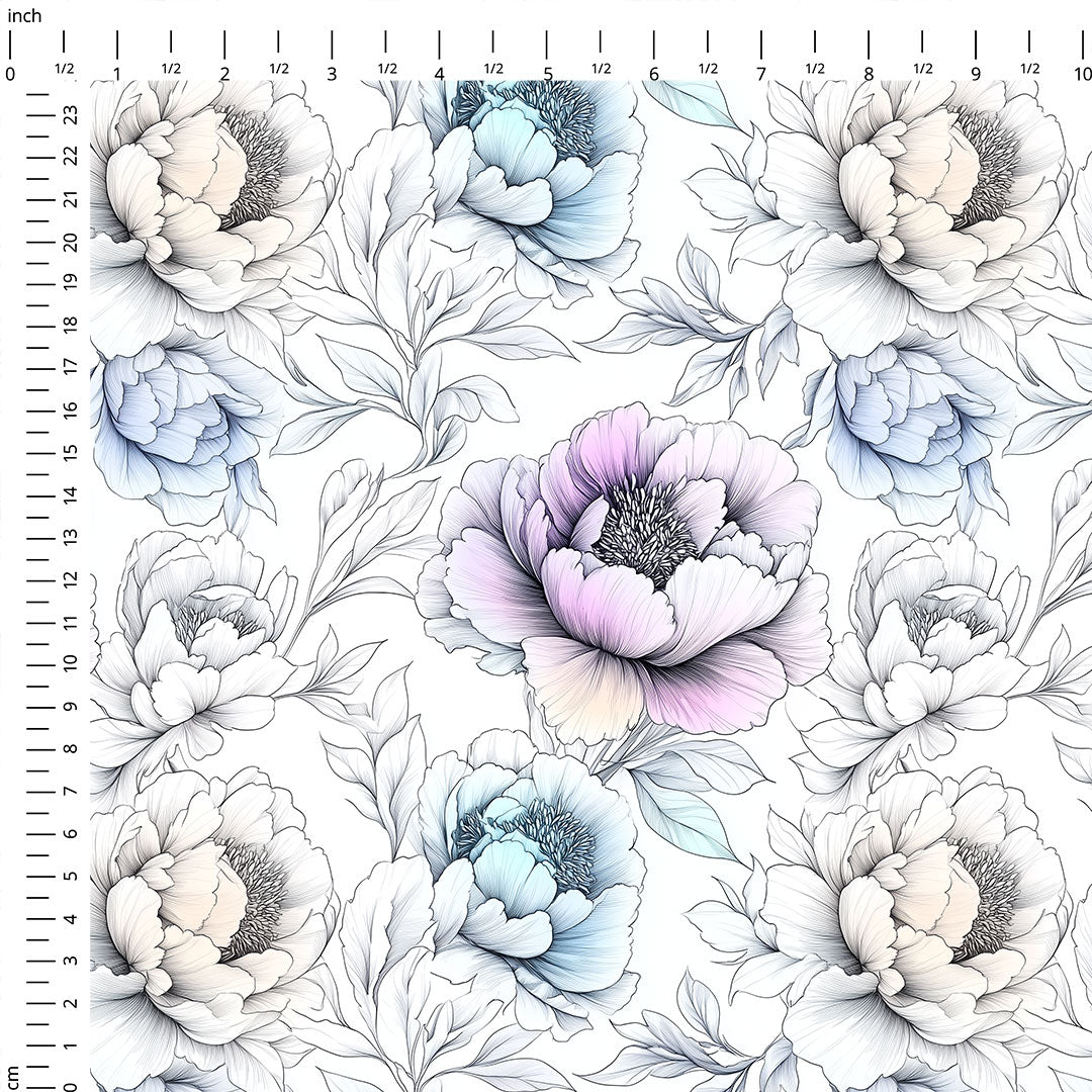 Delicate Peonies Fabric