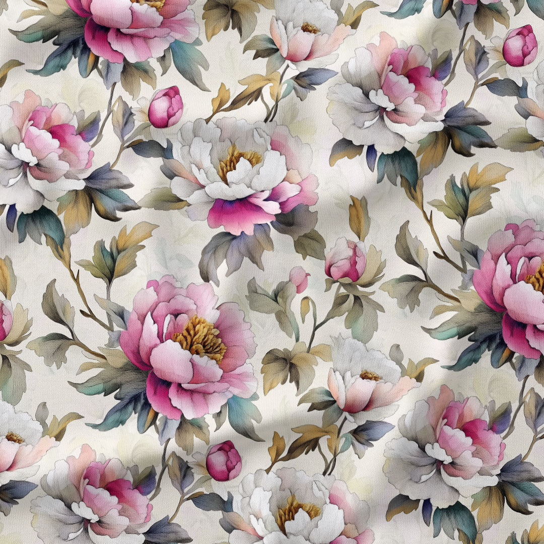 Elegant Peonies Fabric