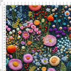 Embroidered Enchanted Garden Fabric