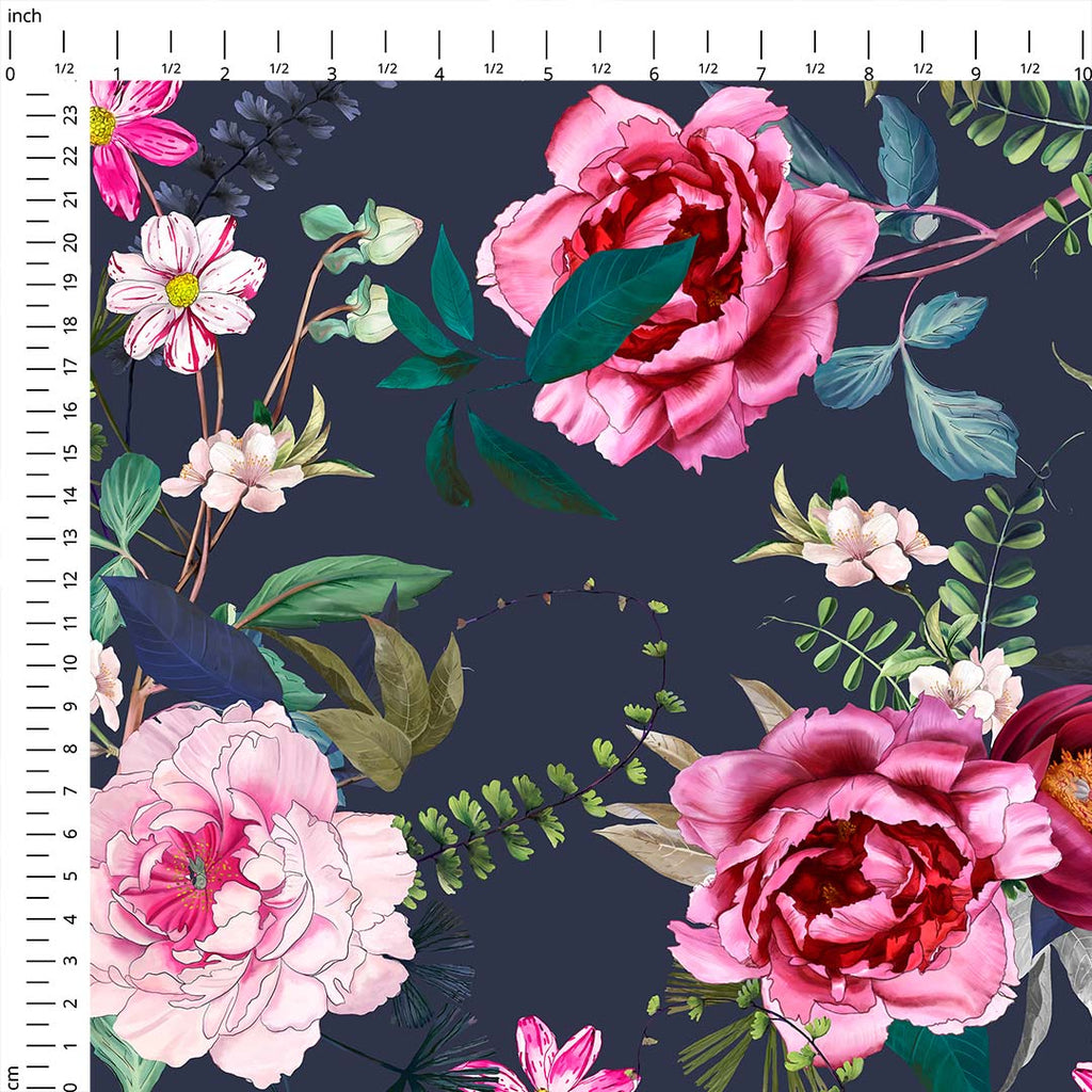 Flores Navy Fabric