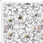 Sketched Peonies Fabric