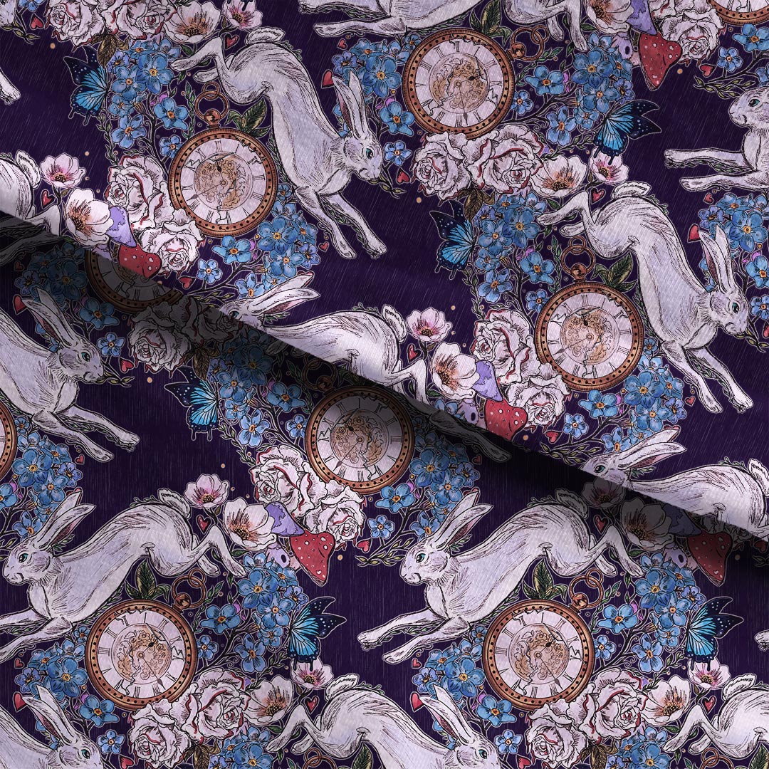 Alice through the rabbit hole Fabric
