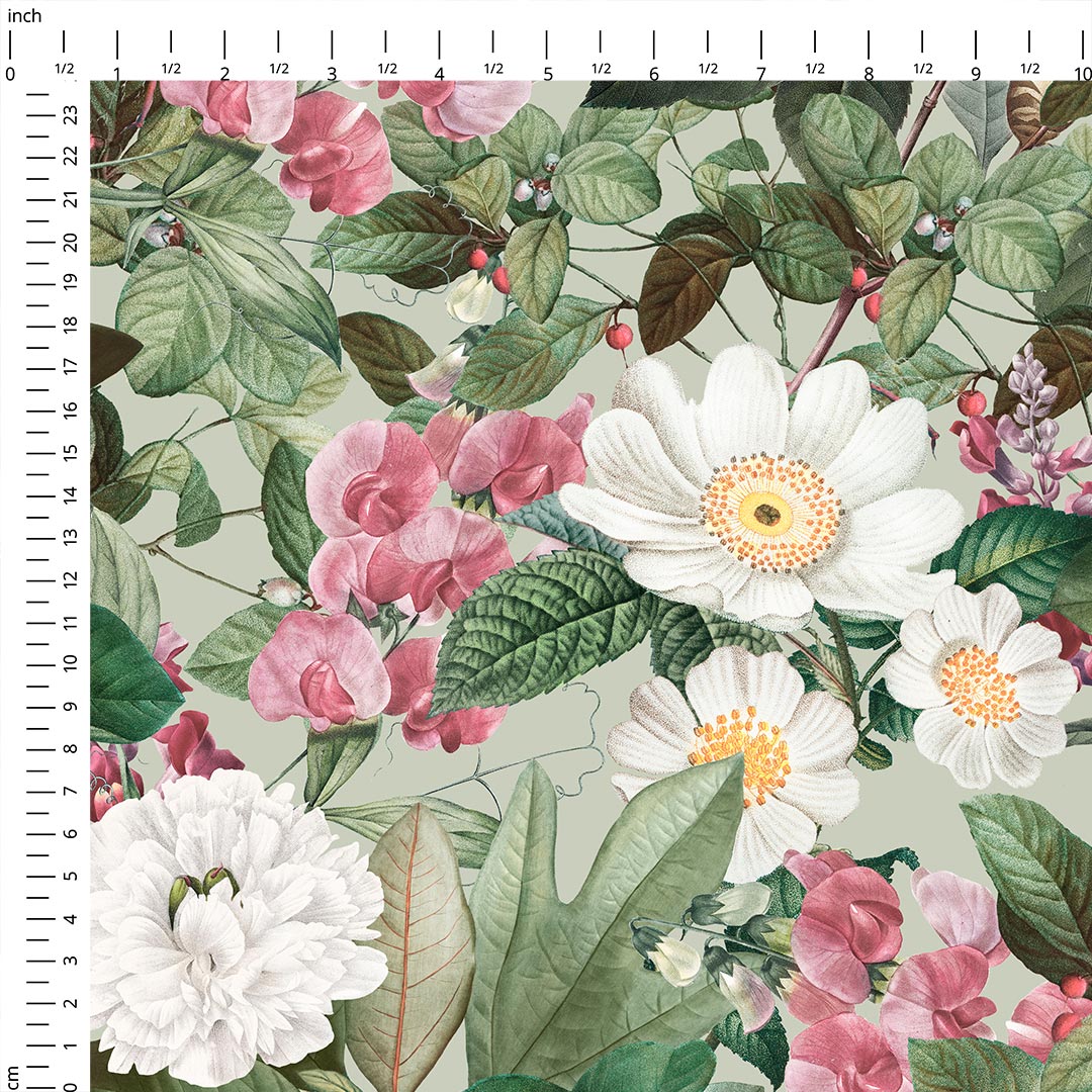Pastel Green Garden Fabric