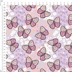 Butterflies on Lilac Fabric