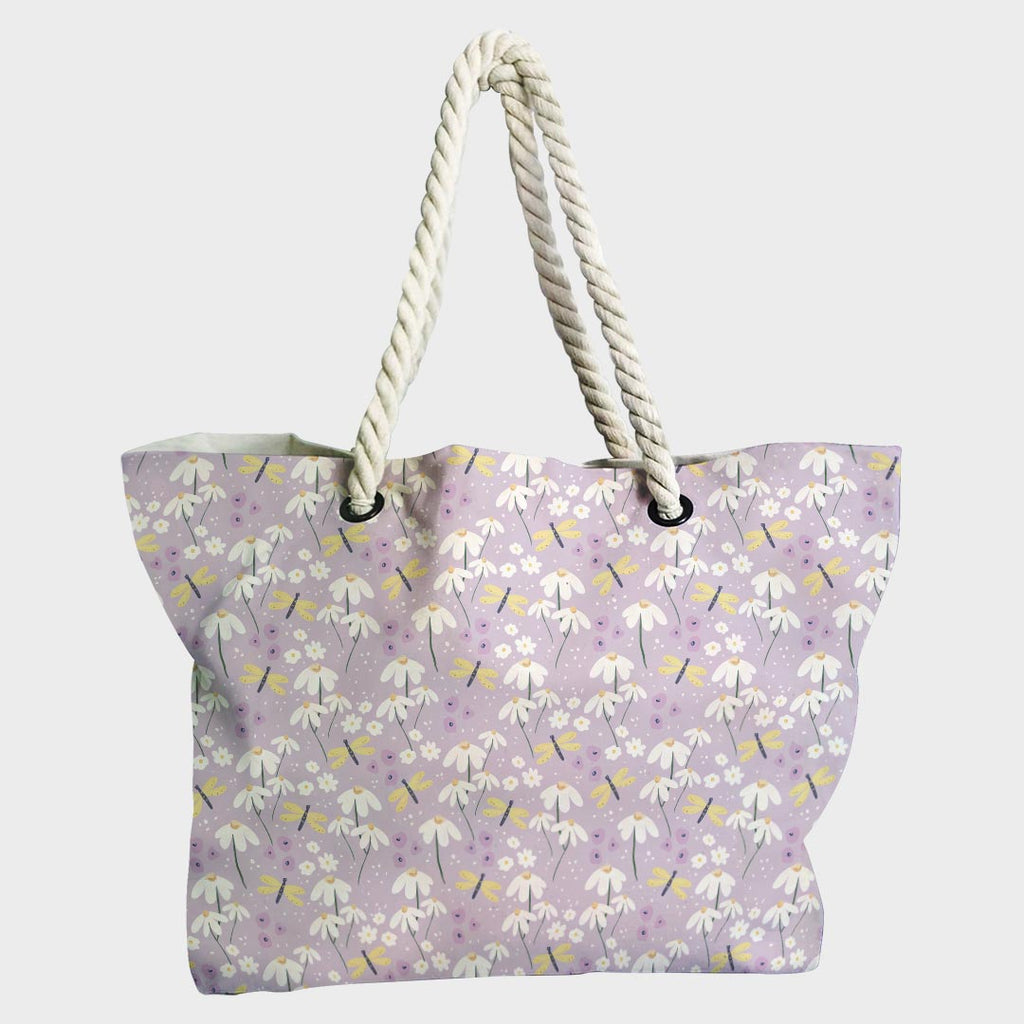 Daisies on Lilac Fabric