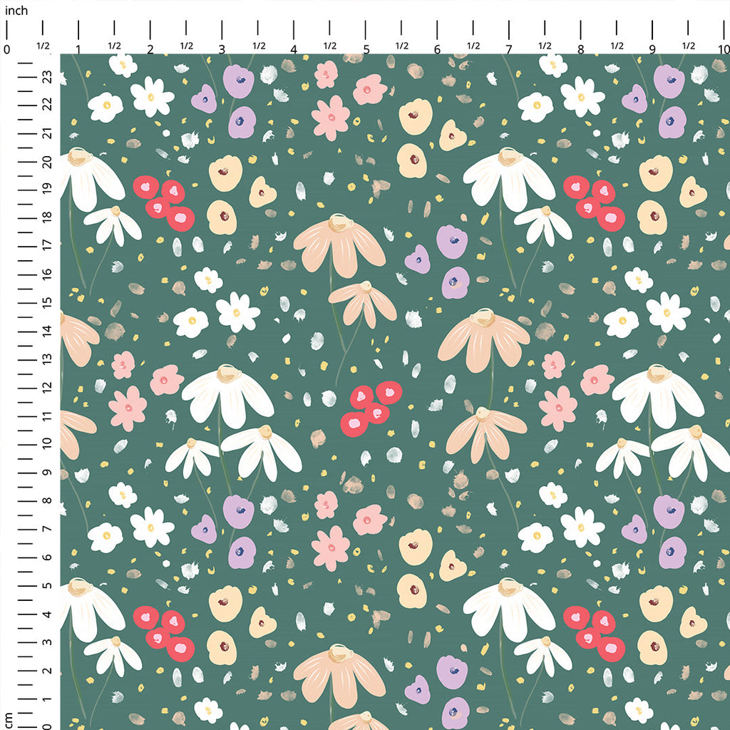 Ditsy Floral Green Fabric
