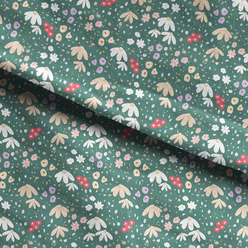 Ditsy Floral Green Fabric