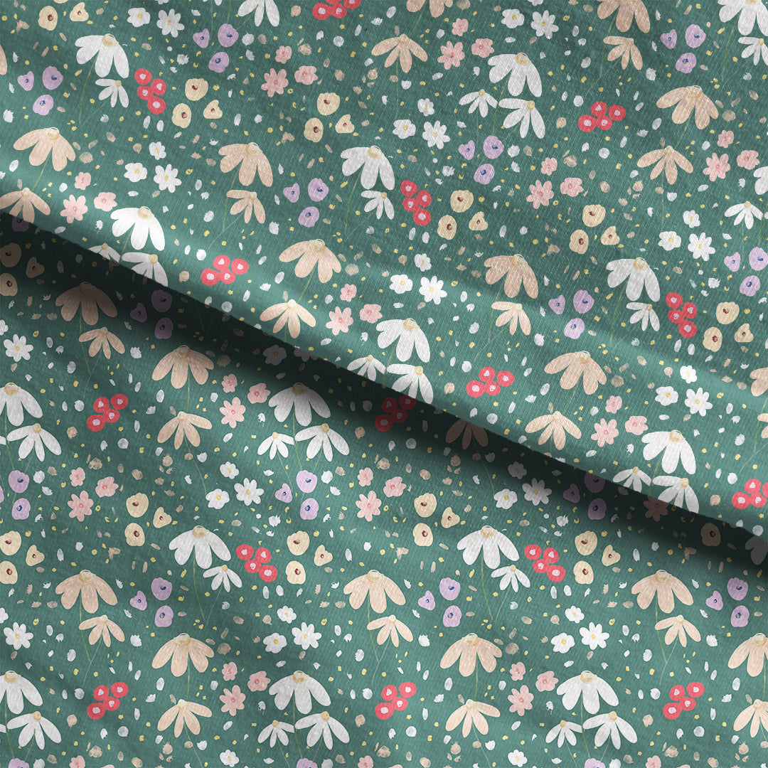 Ditsy Floral Green Fabric
