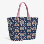 Rainbows and Flowers Navy Fabric