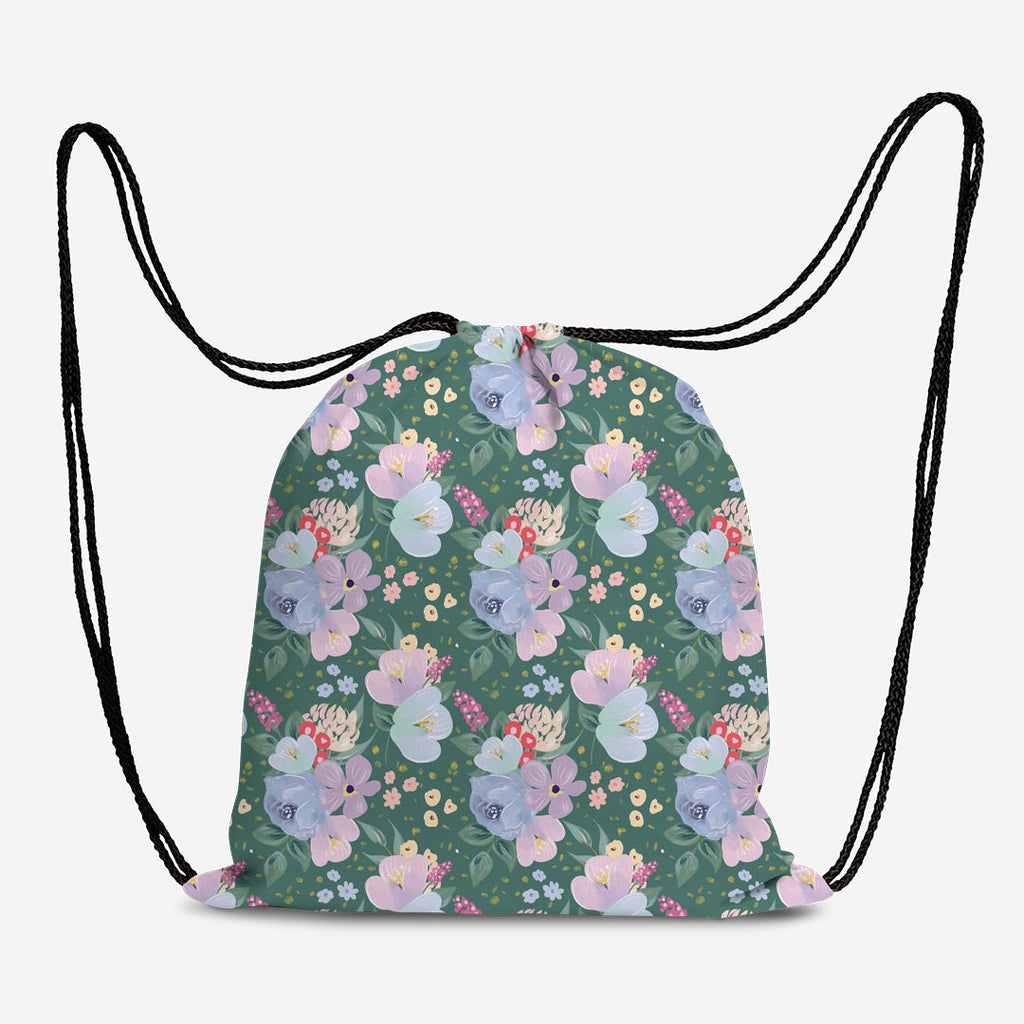 Whimsical Spring Floral Green Fabric