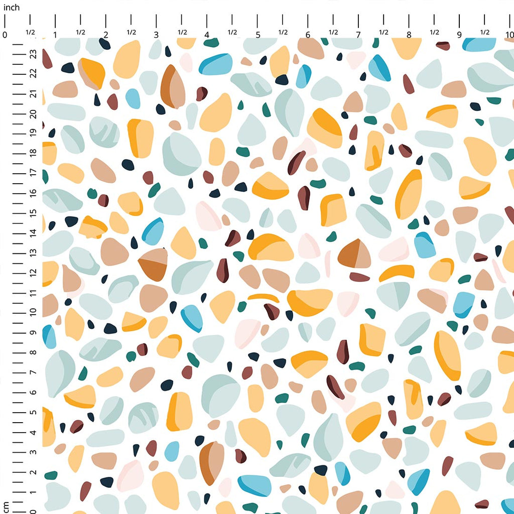 Rainbows and Flowers Marbles Fabric