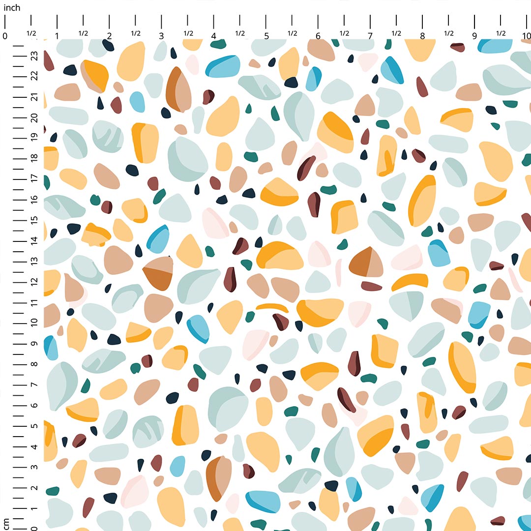 Rainbows and Flowers Marbles Fabric