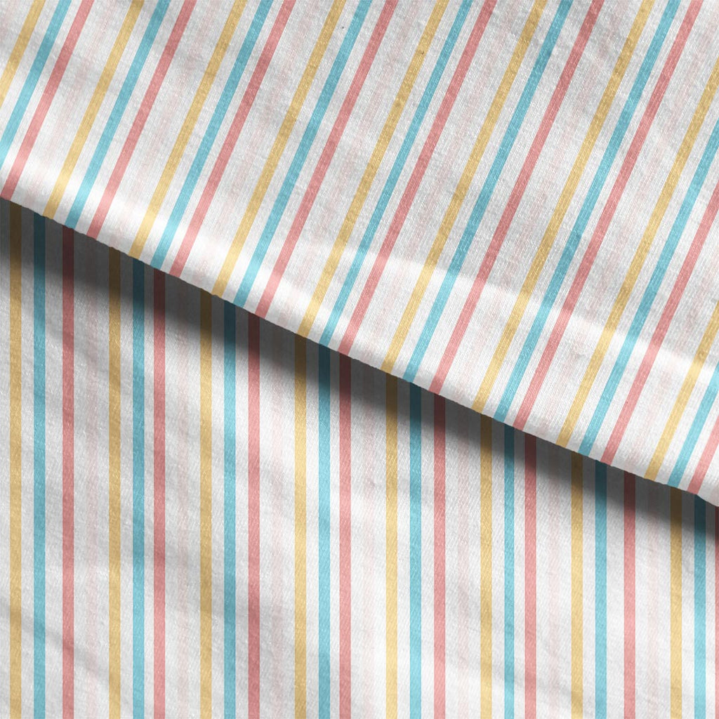 Rainbows and Flowers Stripes Fabric