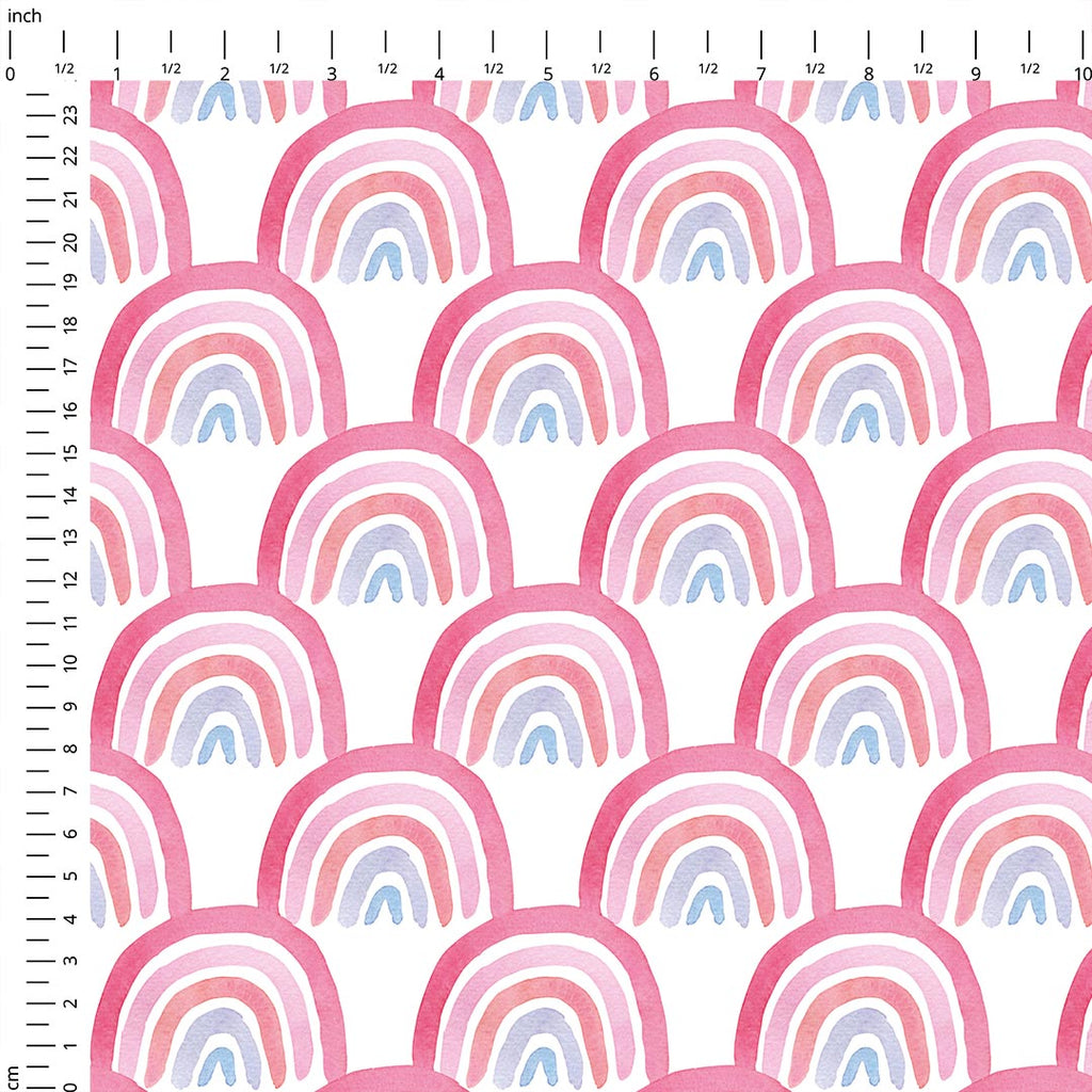 Pink Rainbows Fabric