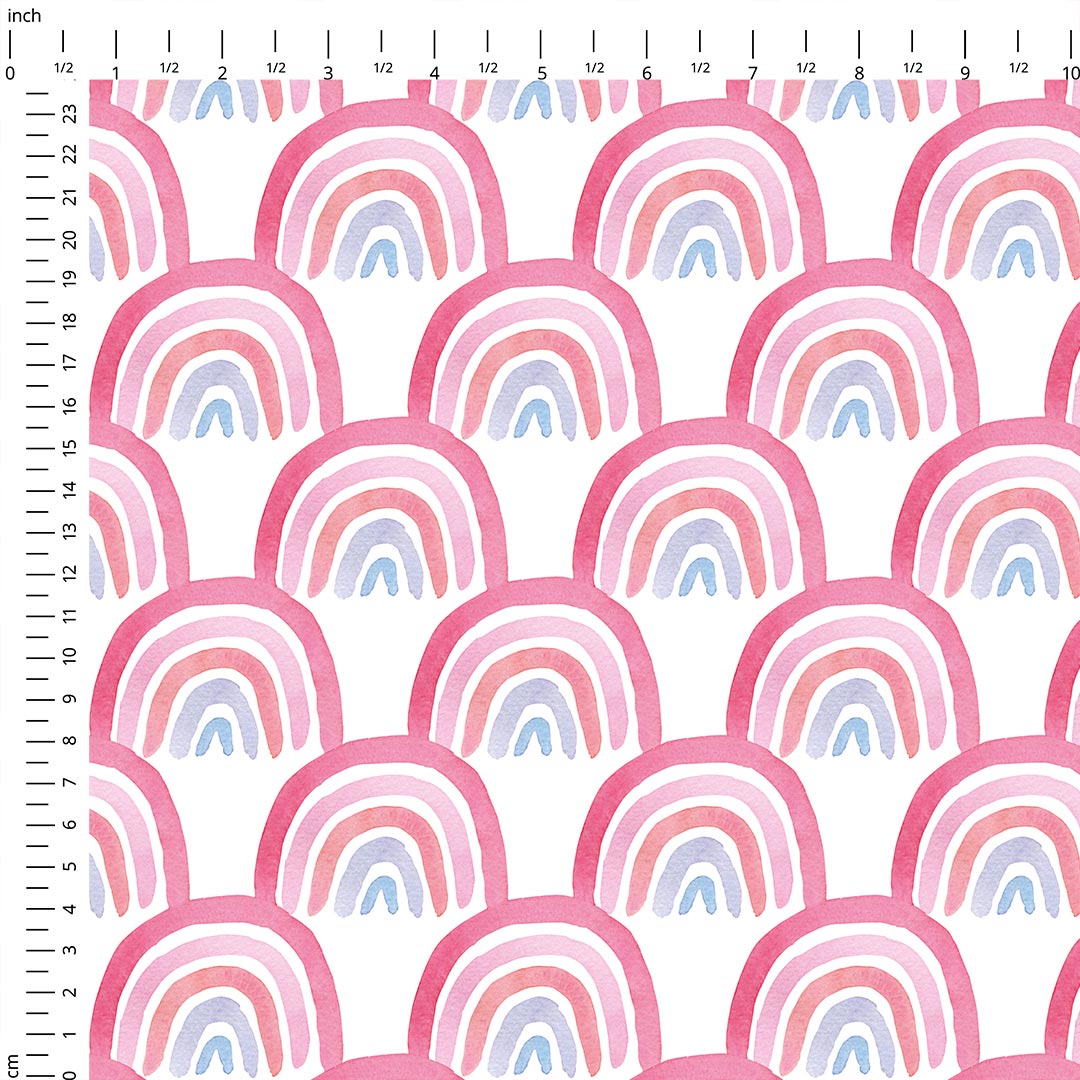 Pink Rainbows Fabric