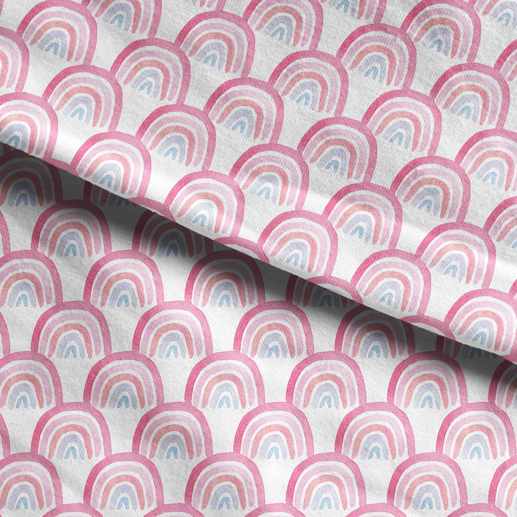 Pink Rainbows Fabric