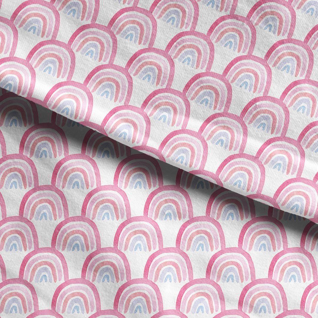 Pink Rainbows Fabric