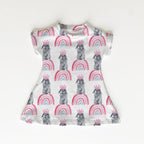 Rainbow Bunnies Pink Fabric