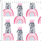 Rainbow Bunnies Pink Fabric