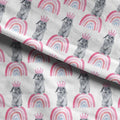 Rainbow Bunnies Pink Fabric