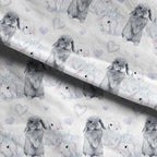 Watercolour Bunnies Blue Fabric