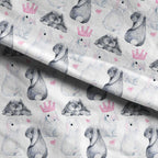 Watercolour Bunnies Pink Fabric