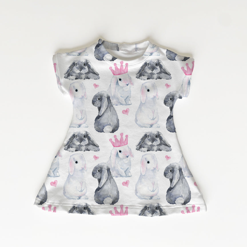 Watercolour Bunnies Pink Fabric