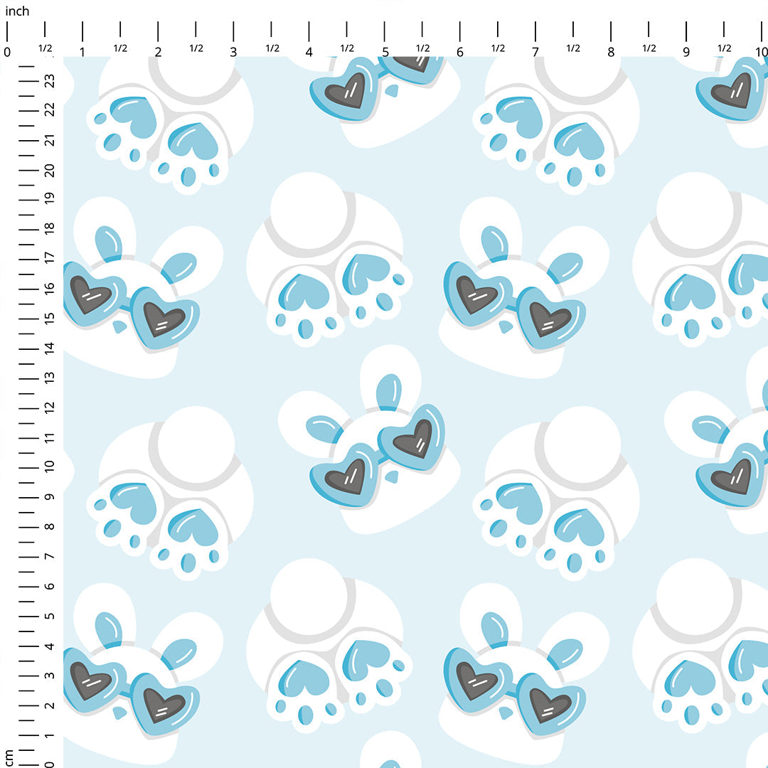 Bunny Love Blue Fabric