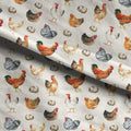 Watercolour Hens Fabric