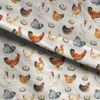 Watercolour Hens Fabric