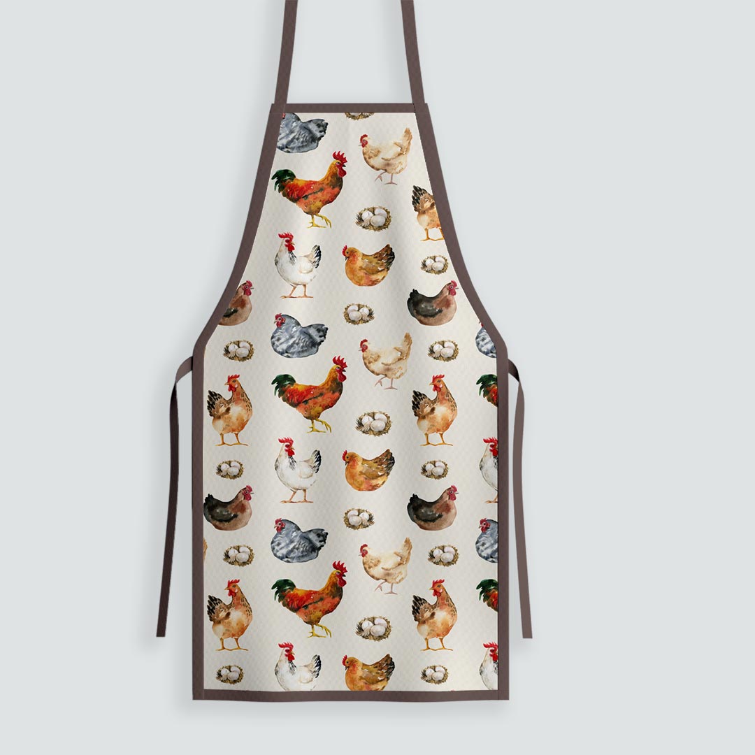 Watercolour Hens Fabric