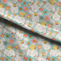 Cute Bunnies Floral Fabric