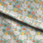 Cute Bunnies Floral Fabric
