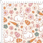 Boho Easter Bunny Cream Fabric