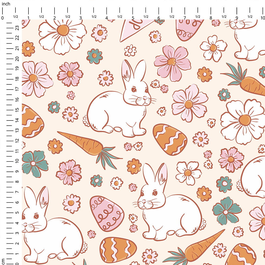 Boho Easter Bunny Cream Fabric