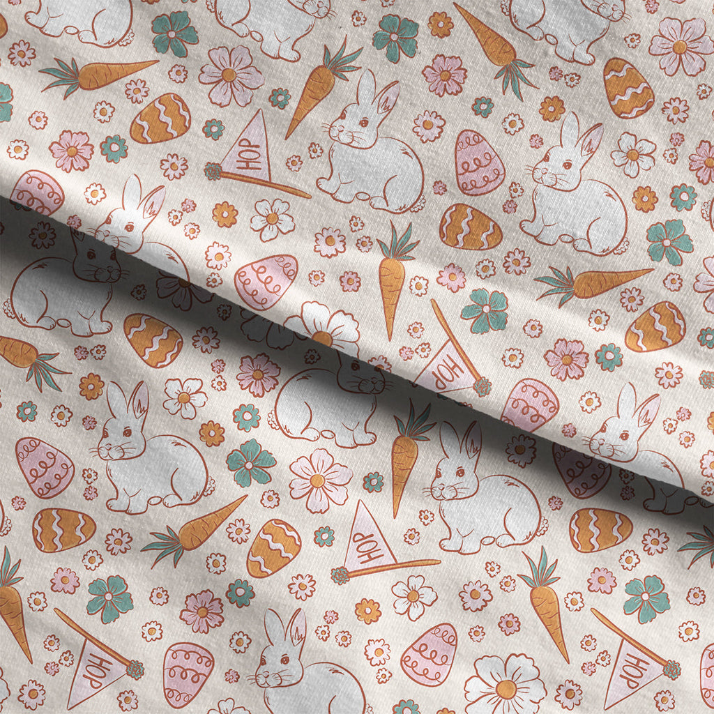Boho Easter Bunny Cream Fabric