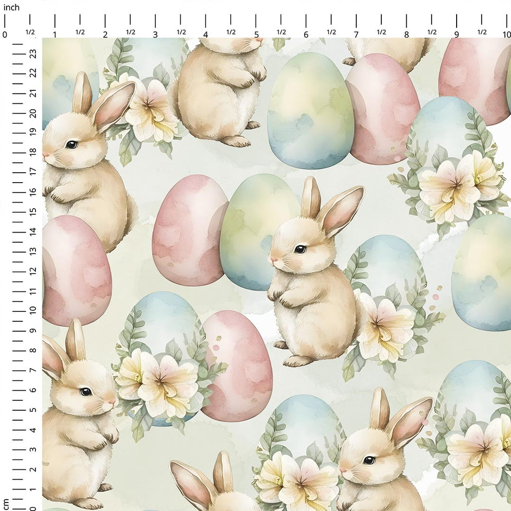 Watercolour Easter Bunnies Fabric