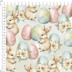 Watercolour Easter Bunnies Fabric