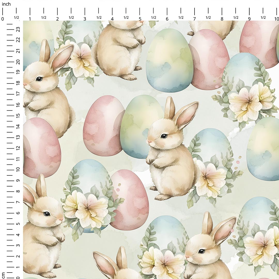 Watercolour Easter Bunnies Fabric