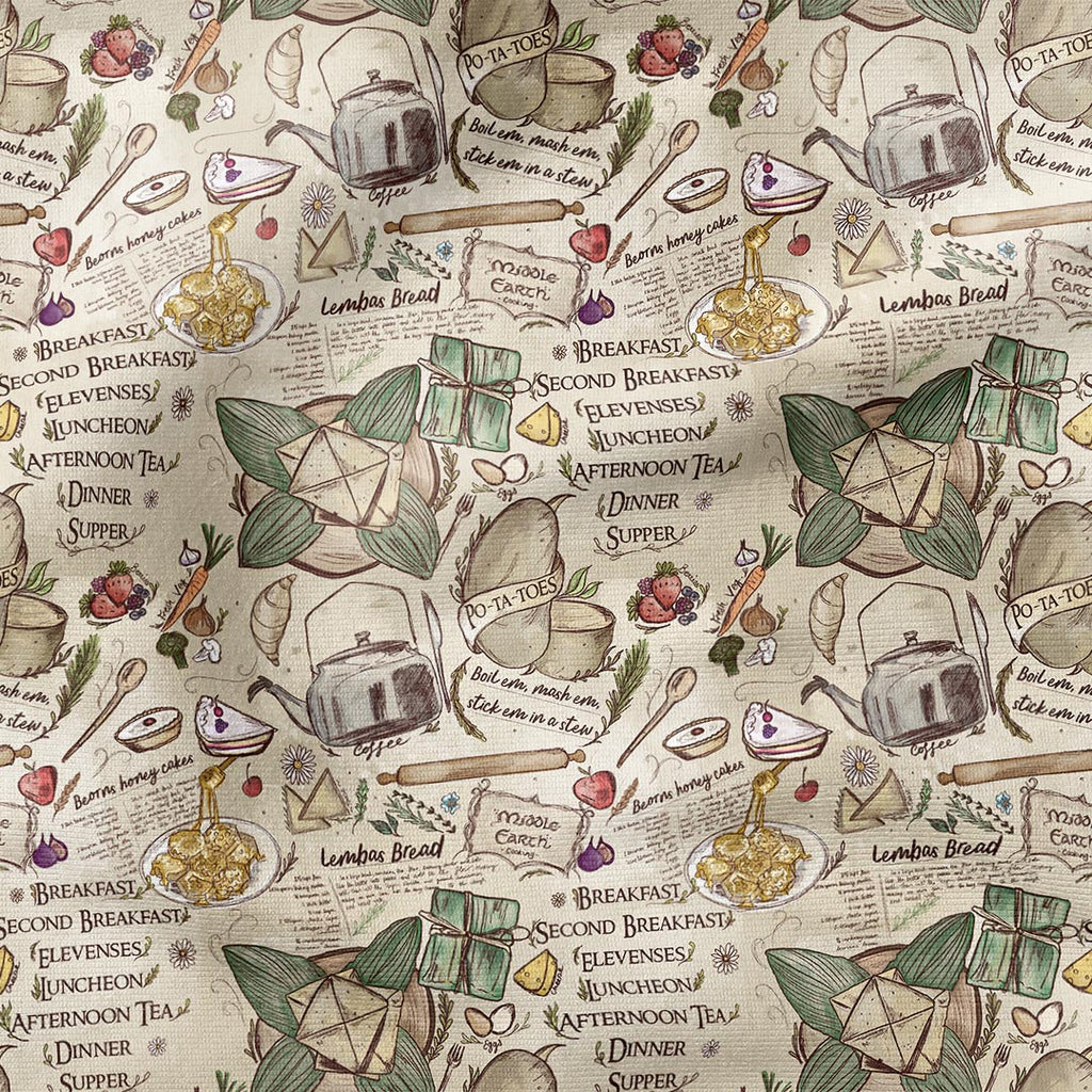 Middle Earth Recipes Fabric