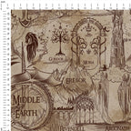 Middle Earth Map Fabric