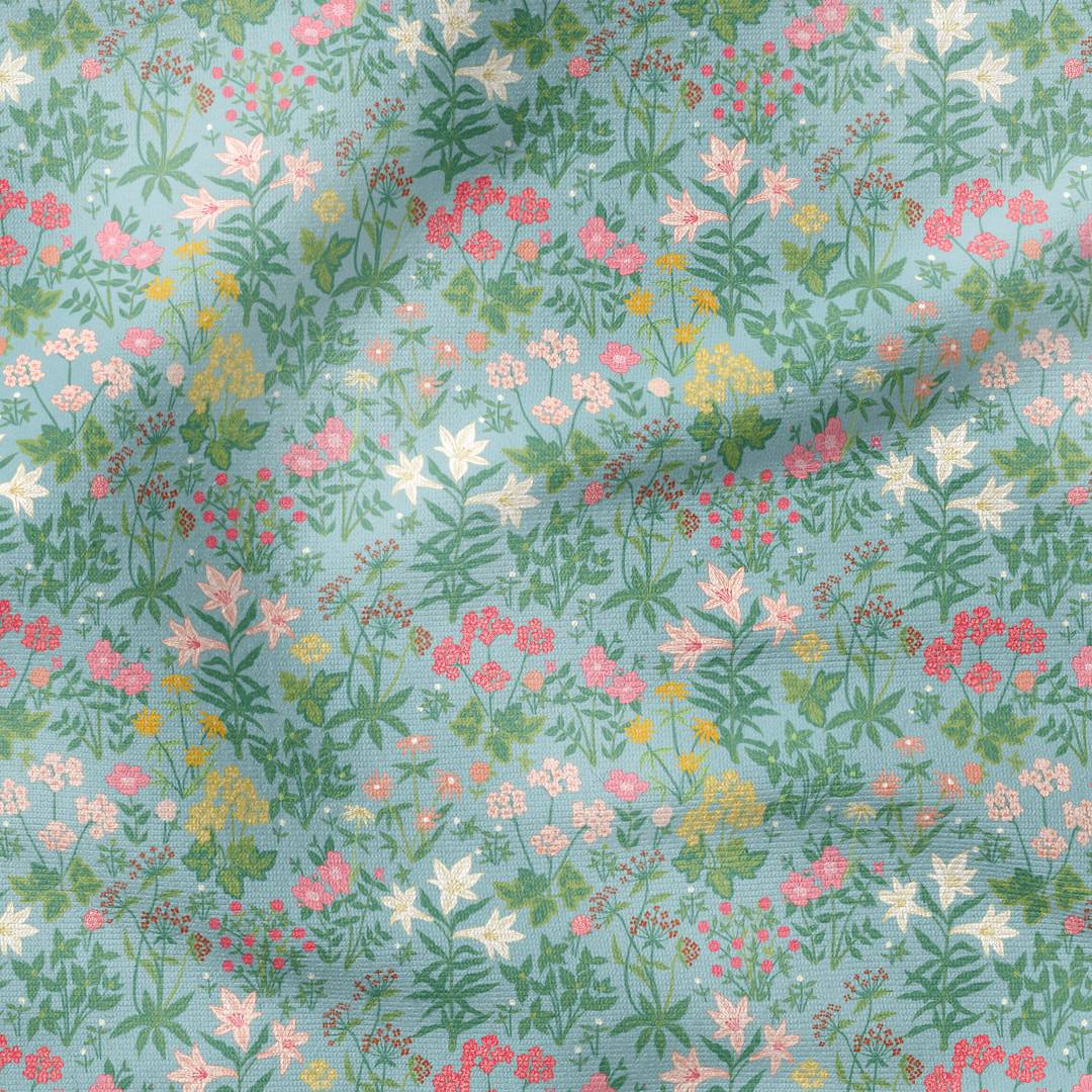 Wildflower Meadow Blue Fabric