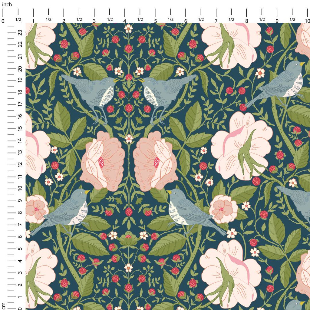 Strawberry Thief Navy Fabric