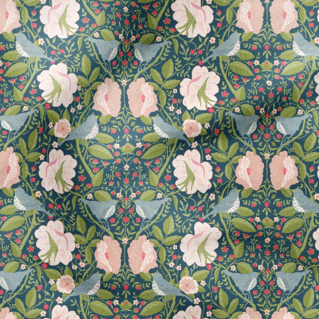 Strawberry Thief Navy Fabric