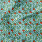Strawberry Vine Blue Fabric
