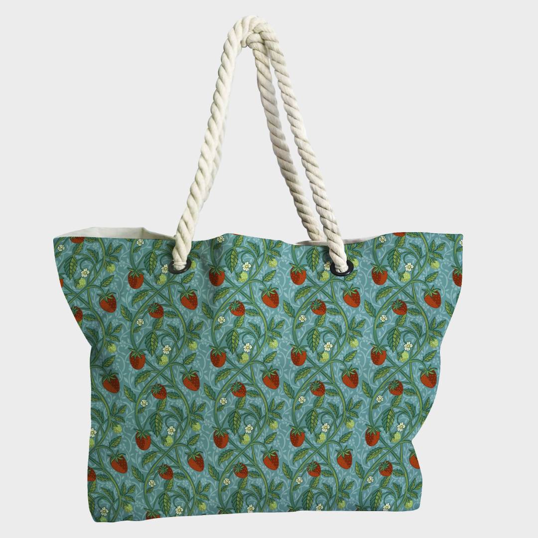 Strawberry Vine Blue Fabric