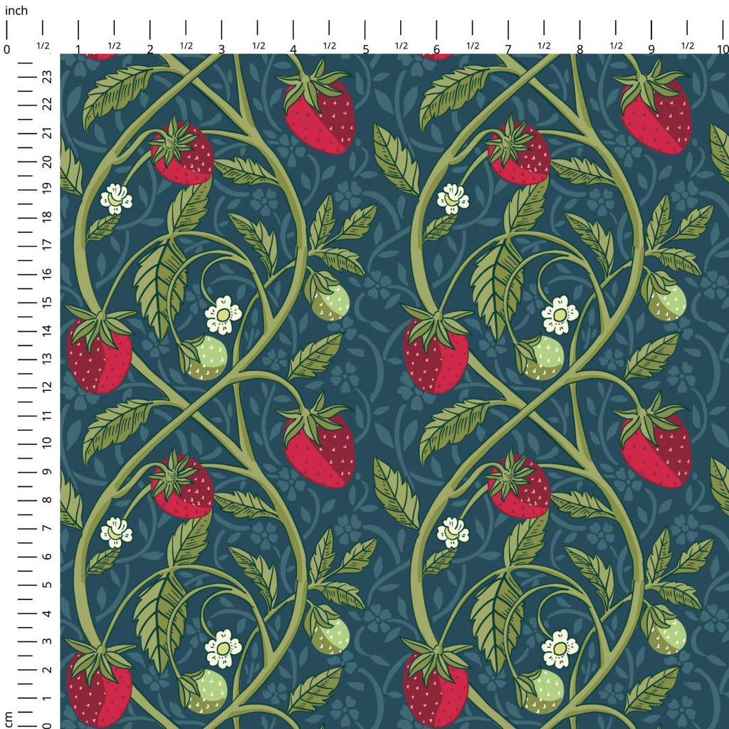 Strawberry Vine Navy Fabric