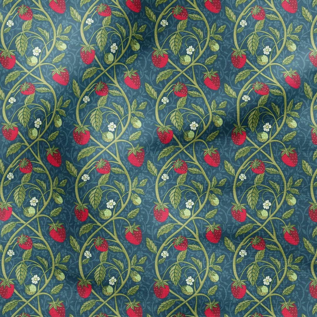Strawberry Vine Navy Fabric