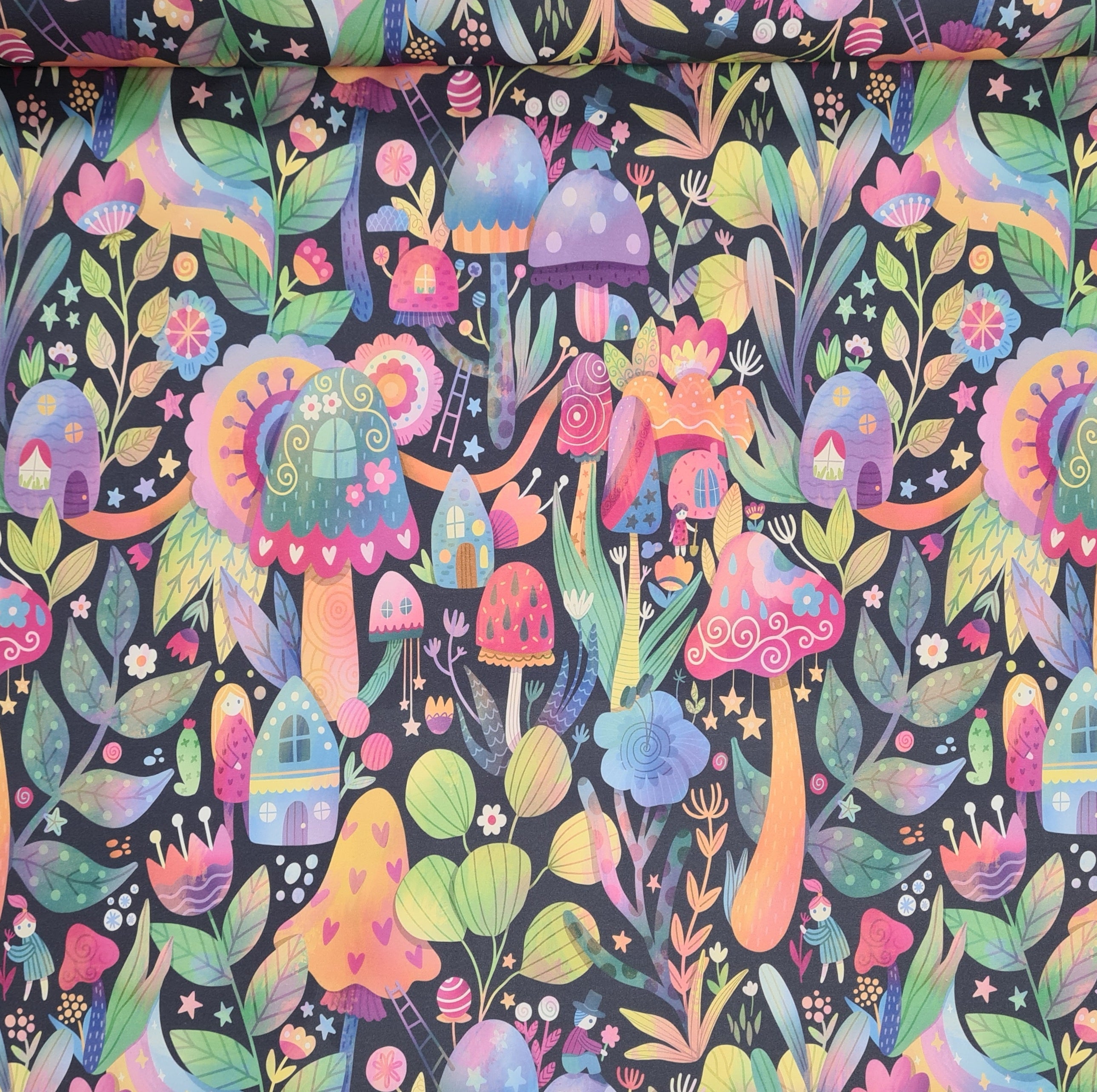Fairy Mushroom Garden Fabric