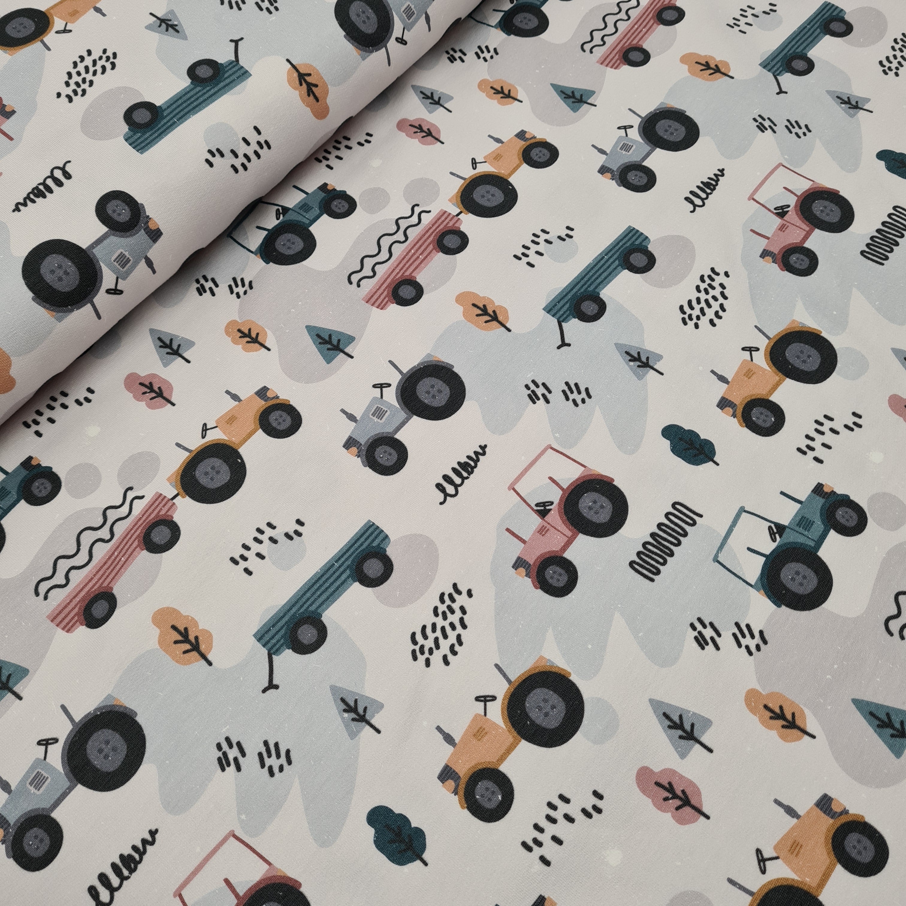 Tractor Doodle Fabric